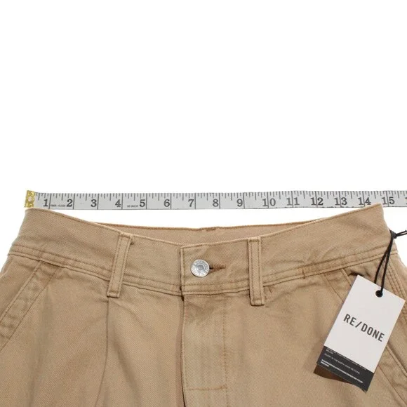 Re/Done NWD Denim Jeans Size 25 US Utility Loose in Washed Khaki Tan